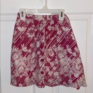 Pink & White Floral Skirt